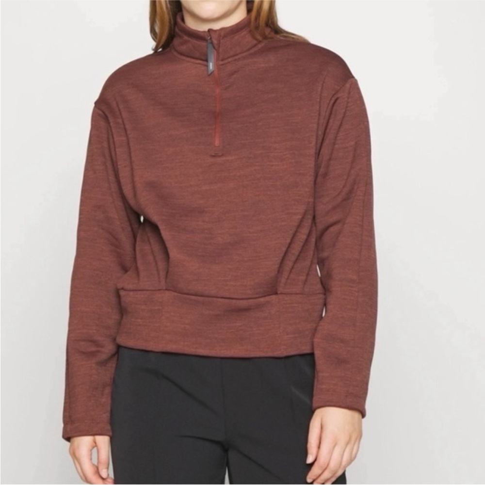 Athleta Altitude Polartec Half Zip Brown Sweatshirt Small